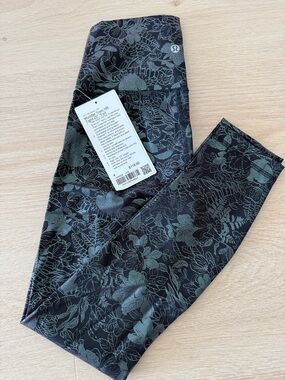lululemon athletica Black Floral Print Leggings